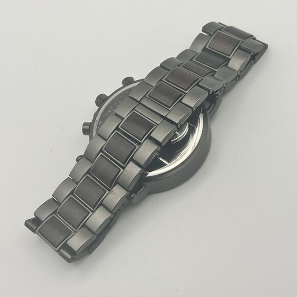 STAY FINE Gray Brown Men’s Chrono Watch 43mm Working New Battery - Picture 7 of 8